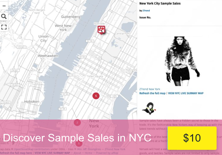 New York City secondhand Shopping Map